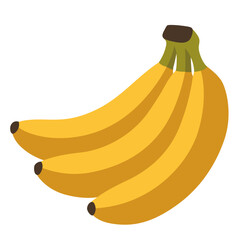 Illustration of ripe yellow banana fruit, representing tropical fruit, organic farming, fresh nutrition, healthy food, and natural diet.
