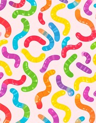 Colorful gummy worm pattern