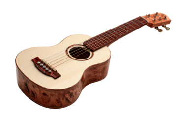 Compact Travel Guitar on Transparent Background