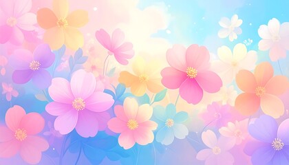 Fototapeta premium Pastel flowers in a soft light
