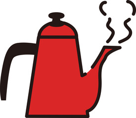 赤いコーヒーポットのベクターイラスト