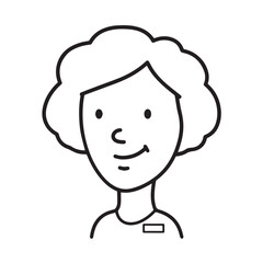 Beautiful Woman Doodle Black and White Illustration Fashion Girl Portrait Line Art Sketch Vector