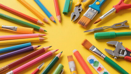 colored pencils in a box