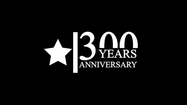 300 years anniversary motion graphic 4K footage with star.4K motion animation.