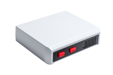 Retro White Mini Game Console Mockup with Red Buttons