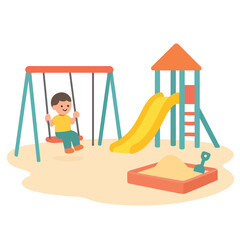 Naklejka premium swinging on small swing