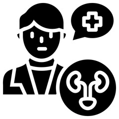 Urologist icon for cancer diagnosis, website, application, printing, document, poster design, etc