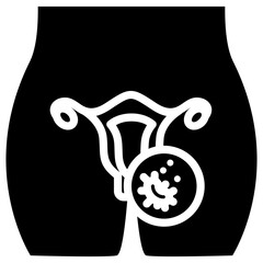 Ovarian cancer icon for cancer diagnosis, website, application, printing, document, poster design, etc