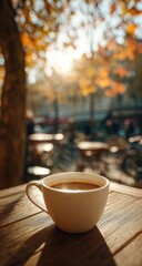 Outdoor coffee in autumn