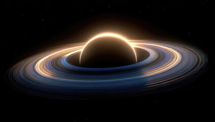 Ringed planet in deep space