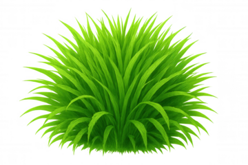 Vibrant green grass tuft isolated on a transparent background, perfect for adding a touch of nature to any design
