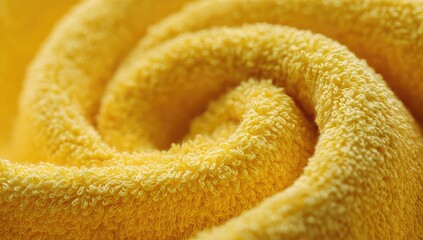 Close-up of a rolled yellow towel