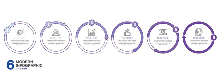 Infographic 6 step for presentation.