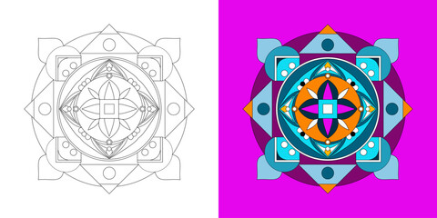 Geometric Mandala Art Depicting Symmetry and Balance With Intricate Patterns and Harmonious Shapes in a Visually Striking Composition