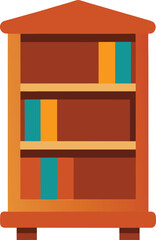 Fototapeta premium Charming wooden bookshelf miniature illustration vector graphic scalable eps icon for adobe stock