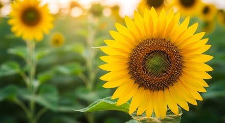 Obraz premium Close-Up of a Sunflower in Full Bloom