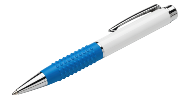 Isolated White and Blue Ballpoint Pen