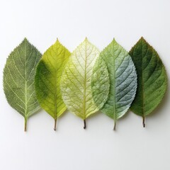 Obraz premium Calm and natural herbal gradient on white, showing leaf texture from above