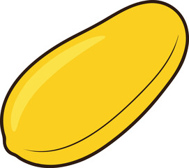 Detailed close-up vector illustration of a single yellow sunflower seed scalable eps graphic