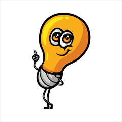Lamp bulb character cartoon vector illustration