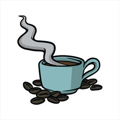Coffee cup cartoon vector illustration