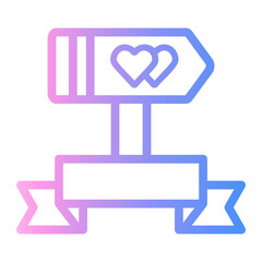 signage Line Gradient Icon