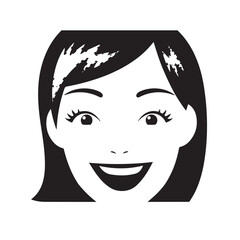 Fototapeta premium Beautiful Woman Black and White Vector Image Illustration Fashion Girl Portrait Line Art Drawing