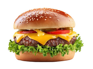 Juicy Cheeseburger with Sesame Seed Bun