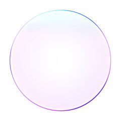 Minimal 3D glass style circle shape in purple and blue gradient. Suitable for abstract design, digital elements, and creative compositions