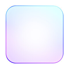 Minimal 3D glass style rounded square shape in purple and blue gradient. Perfect for design elements, UI, buttons, and abstract backgrounds