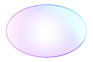 Minimal 3D glass style oval shape in purple and blue gradient. Great for modern design, abstract visuals, and UI decoration.