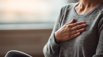 Heartfelt moment of self-reflection indoor setting personal emotion calm environment close-up view
