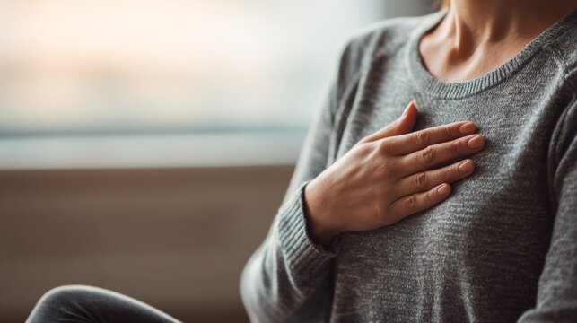 Heartfelt moment of self-reflection indoor setting personal emotion calm environment close-up view