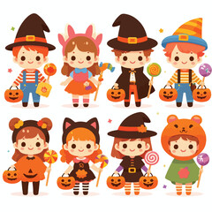 Halloween costume icon set. Vector, illustration