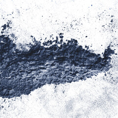 Abstract Dark Blue Stain on Transparent Backdrop A Textured Overlay Element for Artistic Designs and Creative Projects with a Deep Organic Feel