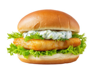 Delicious Fish Burger with Tartar Sauce