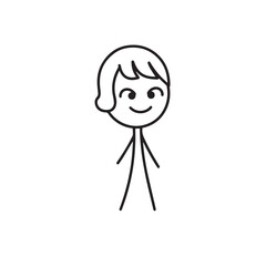 Beautiful Woman Black and White Vector Image Illustration Fashion Girl Portrait Line Art Drawing
