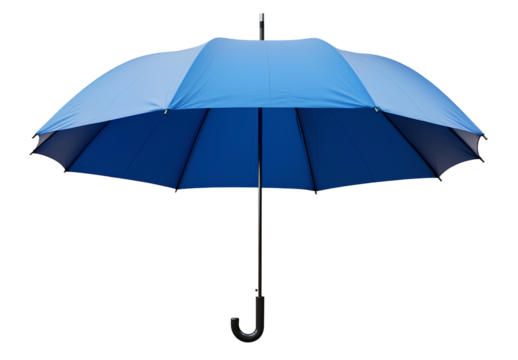 blue umbrella isolated on a transparent background, cutout png file in png format, ultra-realistic photography.