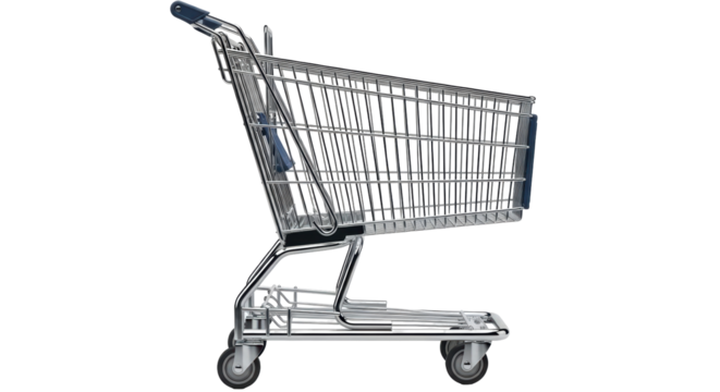 Isolated Shopping Cart, 3D Render
