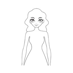 Beautiful Woman Black and White Vector Image Illustration Fashion Girl Portrait Line Art Drawing