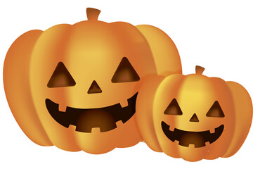 ハロウィンのかぼちゃ　立体的なベクター　イラスト