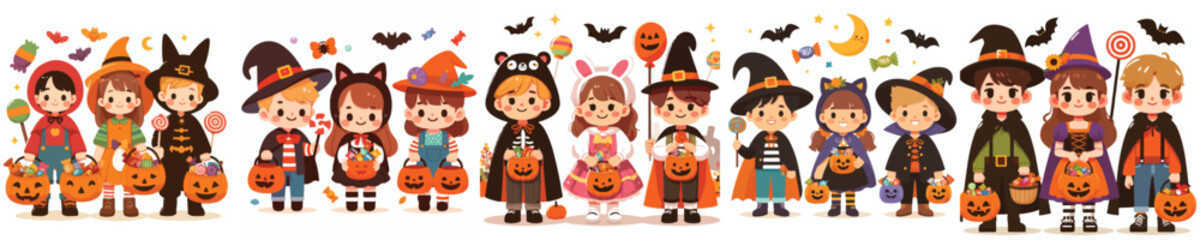 Halloween costume icon set. Vector, illustration