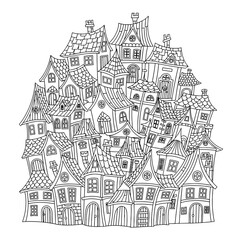 Abstract Urban Architecture Design Featuring Chaotic Building Structures and Visual Textures