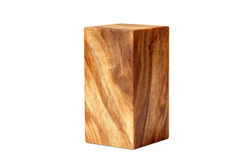 Wooden Rectangular Block Product Mockup on Transparent Background