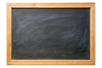 Empty wooden framed chalkboard isolated presentation teaching education classroom learning blank space transparent background