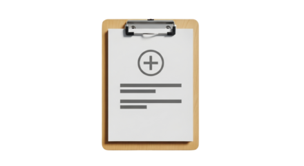 Isolated Clipboard with Medical Chart