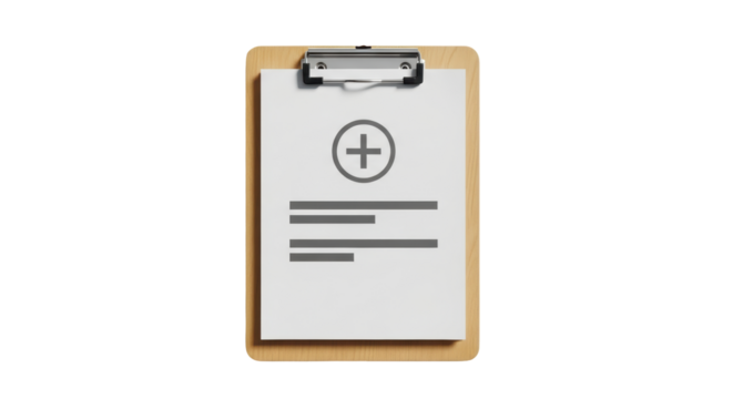 Isolated Clipboard with Medical Chart