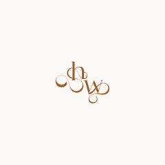 luxury minimalist logo design WH caligraphic style monogram letter wedding initial concept
