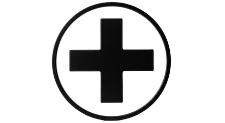 Isolated Plus Sign in Circle