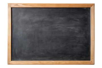 Isolated chalkboard with wooden frame for educational display and creative expression transparent background